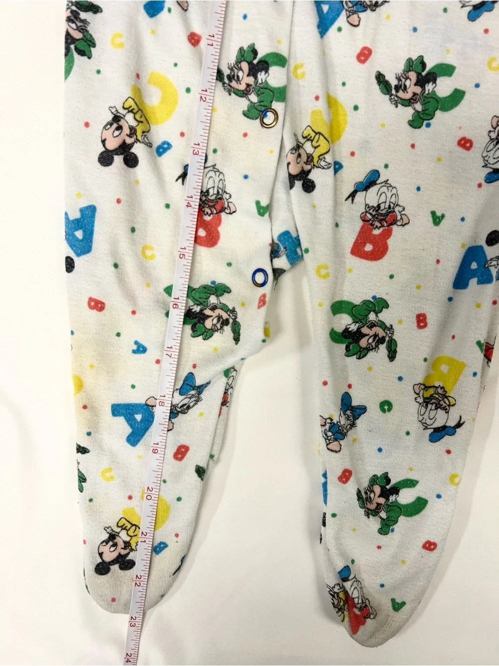 Playskool Baby Vintage 1980s Disney Mickey Fleece Footed One-Piece Snap Pajamas